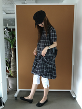 Cold check collar dress (2color) 