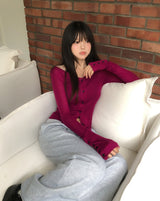 ルカVネックボタンテンセルカーディガン