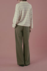 Cozit stripe knit_ivory