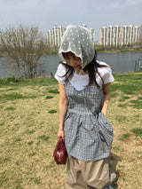 Dot lace bonnet (1color)