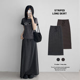 Elastic spandex slim fit maxi unita long skirt (2 colors)