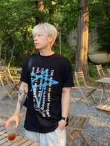 スタースプレーレタリング半袖Tシャツ 3C