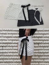 Dot Ribbon Strap Skirt