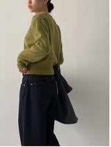 Tori Angora V-Neck Crop Cardigan