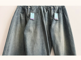 ティーンザンストライプウォッシングデニムワイドパンツ [Long & Short]
