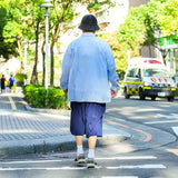 クロップドワイドレッグパンツ ブルー