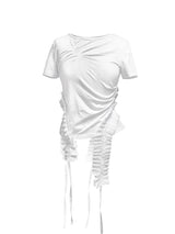  PLEATS RAIVE TOP . WHITE