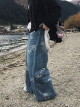 Hazel Flower Denim Pants (1c)