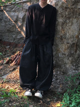 シロウサマーノーカラーシャツ 2C