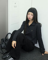 Tweety Frill Collar Polka Dot Long Sleeve T-Shirt