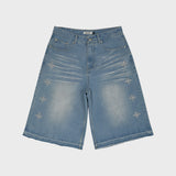 Western Stud Bermuda Denim Pants