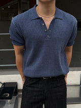 Robe skash collar short-sleeved knitwear