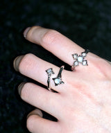 Gray Shooting Star Cubic Open Ring