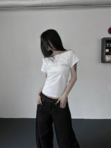 ホースシャドウ オフショルダーTシャツ (2color)
