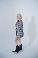  BIG POCKET CHECK SHIRT_BLUE