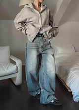 Shell Washing Wide Balloon Denim