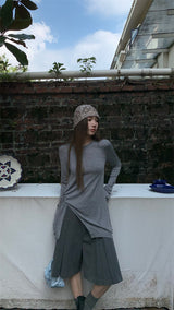 Side strap soft long-sleeve t-shirt