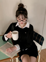 クラシックラグランラウンドニットカーディガン（7色）