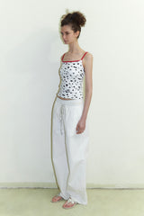 That’s neat Cow Print Top – Color-Contrast Lace Trim Camisole