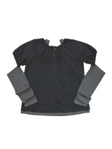 Back ribbon flare top / charcoal