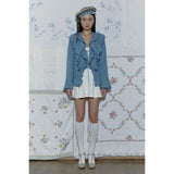 HIPPIE RUFFLE CARDIGAN_BLUE