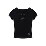 Niva Ribbon Keyhole Tee