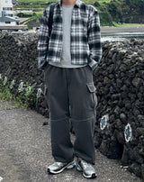 フェイドクロップチェックシャツ