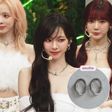 [Aespa Winter, Karina Piercing] Knotted Oval Ring Piercing - Silver Color