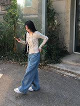 コナヘリンボーンストライプワイドデニム (3c)