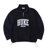 HUKE ロゴ ブラック ハーフ ジップアップ MTM