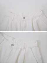 ツーピンタックコットンワイドパンツ（3色）