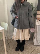 [unisex] Higgem Wool Collar Half Coat