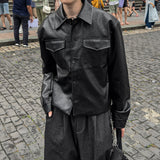 Mark Pocket Short Leather Jacket