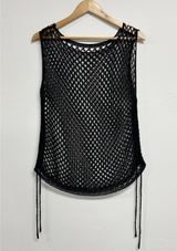 SIDE STRING POINT MESH SLEEVELESS🤎🤍🖤 - 3 COLORS