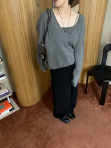 Wool layered knit set