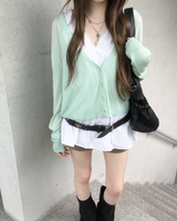 Deep V neck cardigan