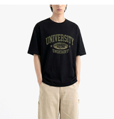 Overfit Crewneck University Camo Short Sleeve T-shirt Black Khaki
