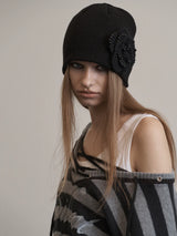 【limited price】PEARL CORSAGE BEANIE BLACK 