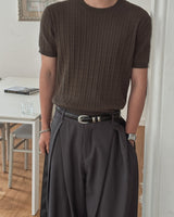 Roel Cable Round Short Sleeve Knit
