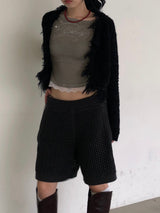 Tweed Fringe Cardigan Jacket