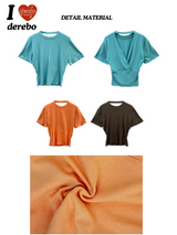 Color Back Open Loose Fit Short-Sleeved T-shirt