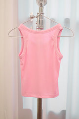 ベーシック リブ スリーブレス (Pink)