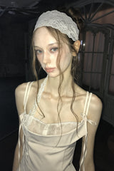 スワン レース ヘアバンド クリーム