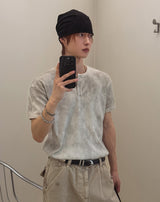 Sein Pigment Henley Neck Short Sleeve T-shirt