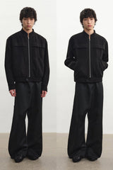 Stand Collar Wool Jacket