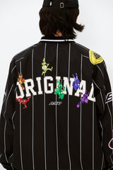 STRIPE SPORTY PULLOVER JACKET BLACK