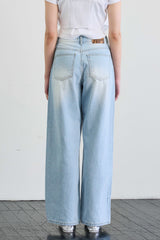 AZURE WIDE DENIM PANTS / SKY BLUE
