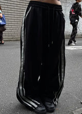 シルバートラックウェーブエッジワイドパンツ