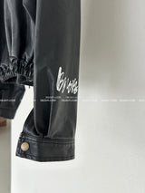graffiti-printed rider jacket