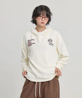 ヘンリー ネック ワッフル ロングスリーブ フーディー